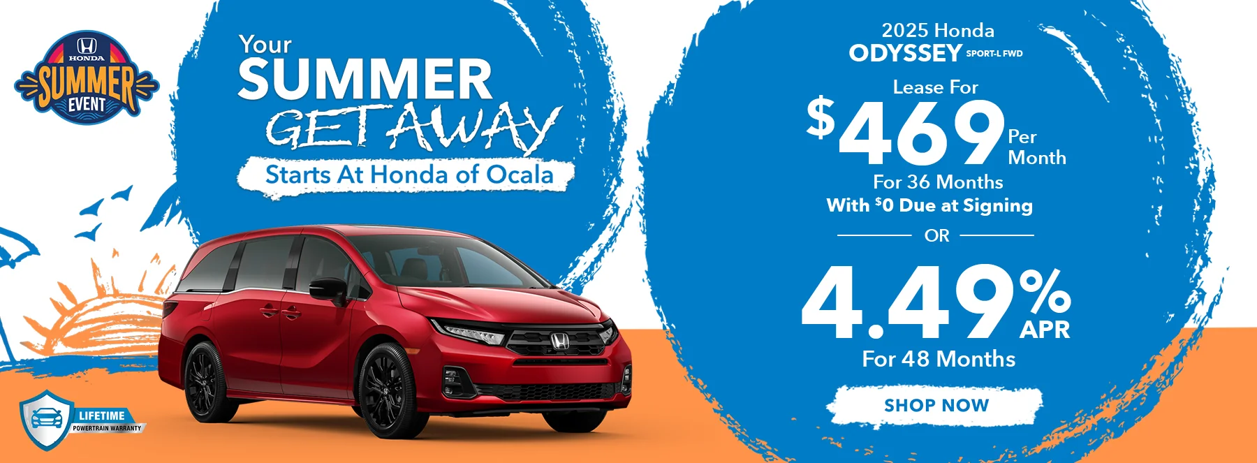 2025 Honda Odyssey Sport-L FWD •	Lease For $469 Per Month For 36 Months With $0 Due At Signing  •	4.49% APR For 48 Months