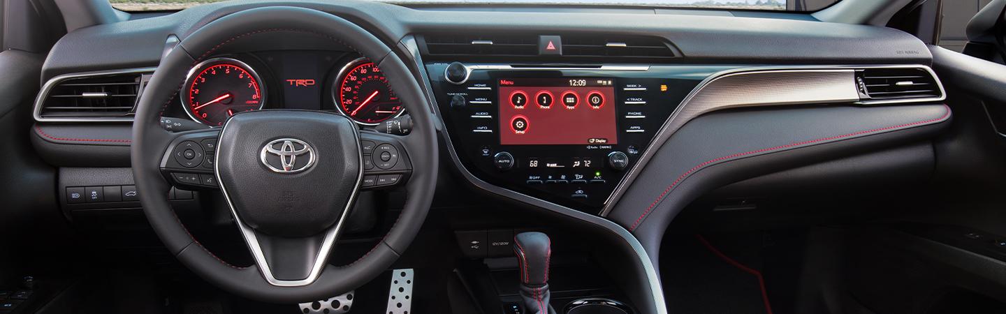 Steering Wheel and Dashboard View of 2020 Toyota Camry