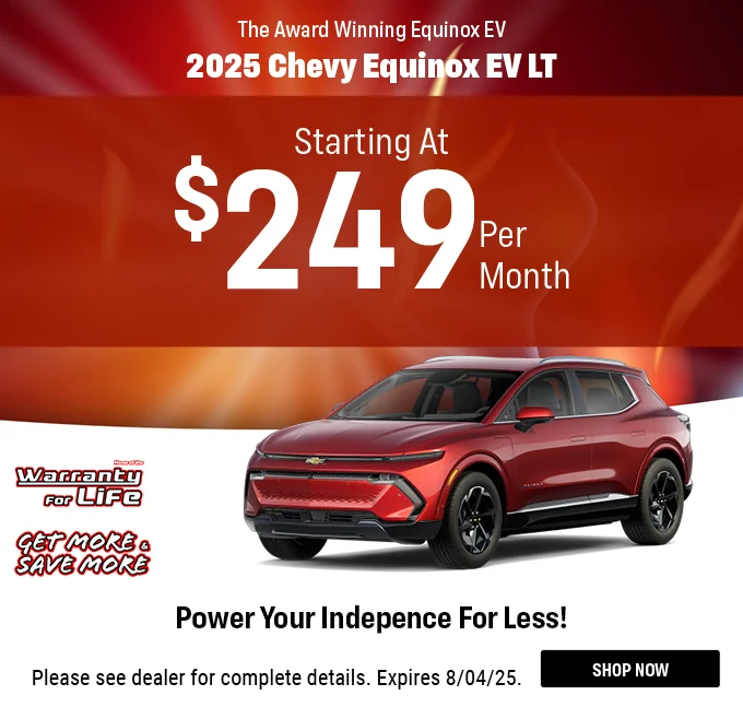 2025 Equinox EV LT The Award Winning Equinox EV Starting At $249  Power Your Independence For Less! 