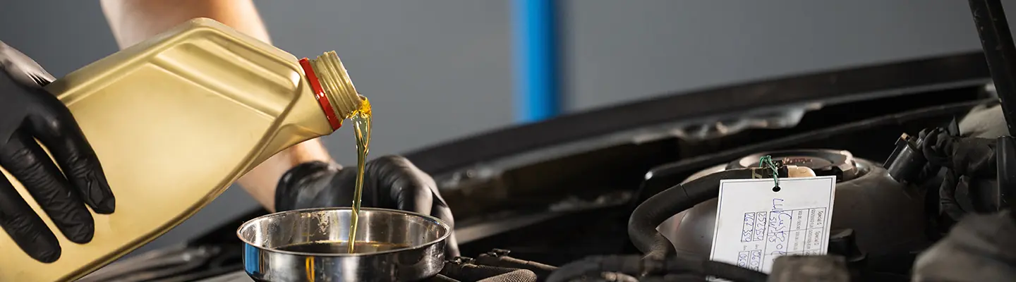 Oil change being done