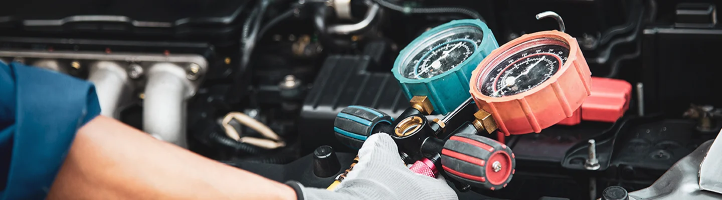 engine work with technician