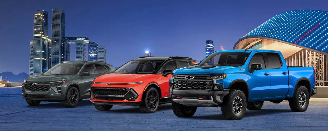 Vehicles displayed at a dealership