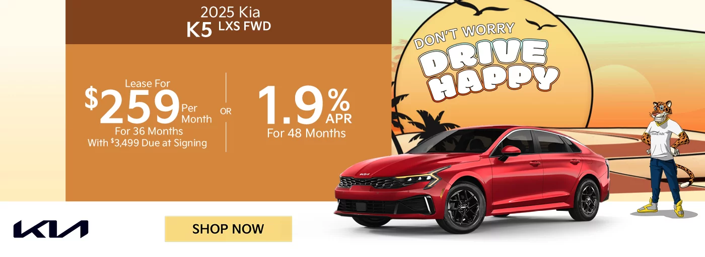 2025 Kia K5 LXS FWD Lease For $259 Per Month For 36 Months With $3,499 Due At 	Signing  1.9% APR For 48 Months