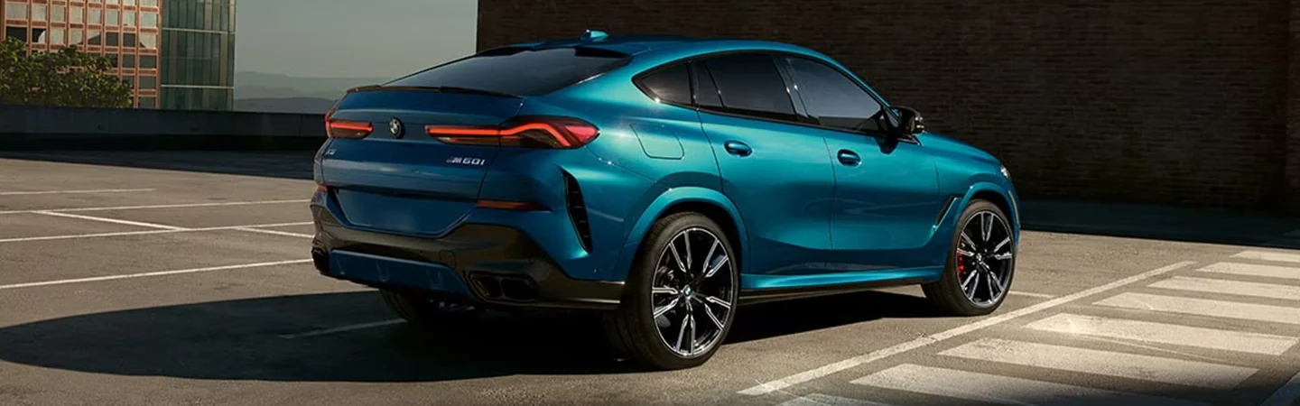 2025 BMW X6 Specs blue color and back view
