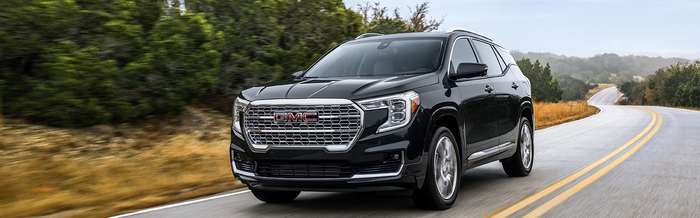 GMC Terrain vs Chevrolet Equinox front side in black colour