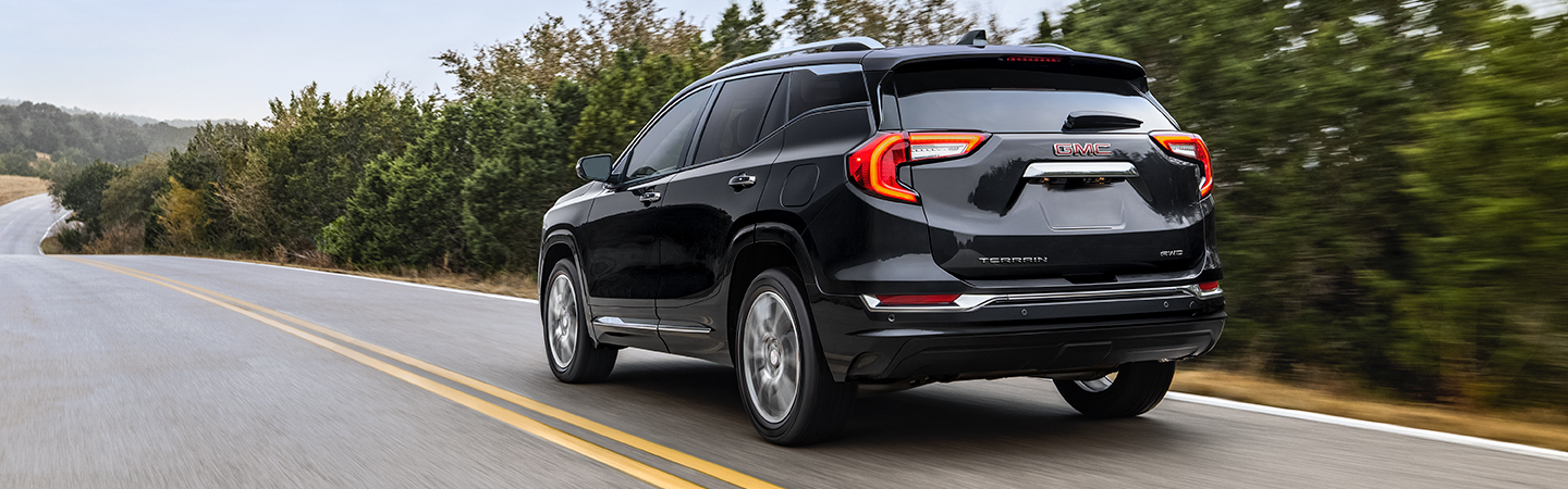 GMC Terrain vs Chevrolet Equinox side back in black colour