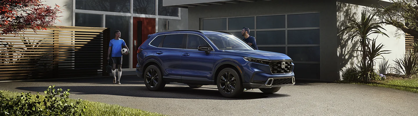 blue Honda CR-V