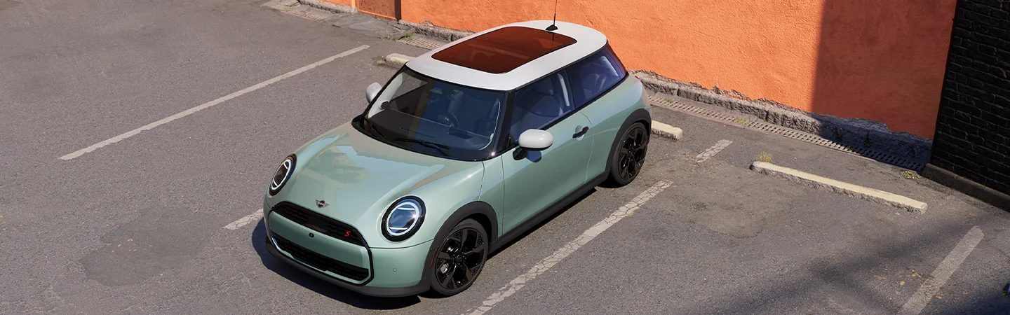 top ciew of a green 2026 MINI Cooper 2-Door C