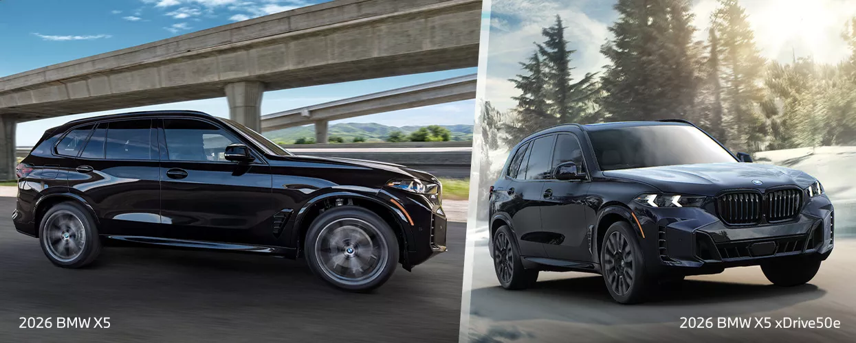 BMW X5 and BMW X5 xDrive50e side by side