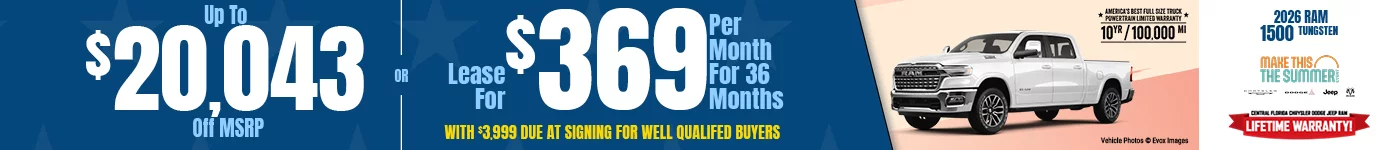2026 RAM 1500 Big Horn  Purchase: Up to 15% Off Lease: Lease for $369 Per Month For 36 Months With $3,999 DAS For Well Qualifed Buyers