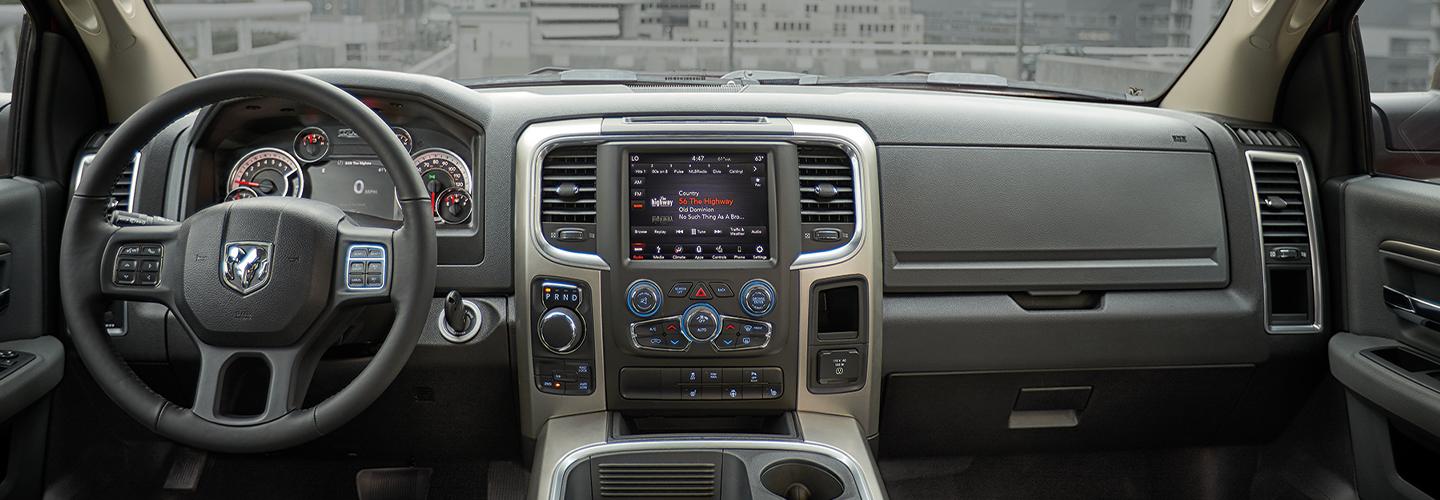 2021 RAM 1500 view of interior dashboard