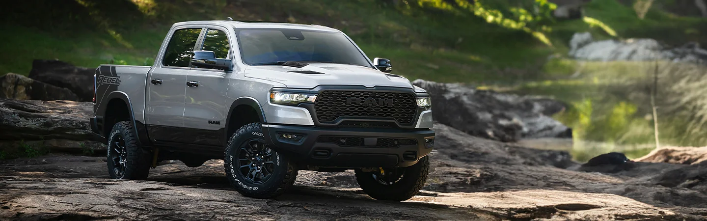 2026 RAM 1500 Tradesman offroad on a rock bed