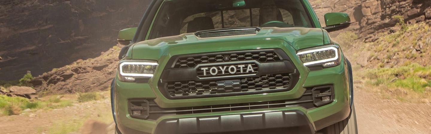 Front View of Green 2020 Toyota Tacoma