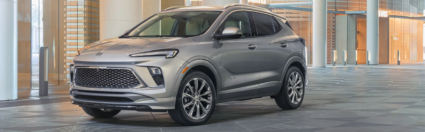 Side view of a parked 2025 Buick Encore GX in the city