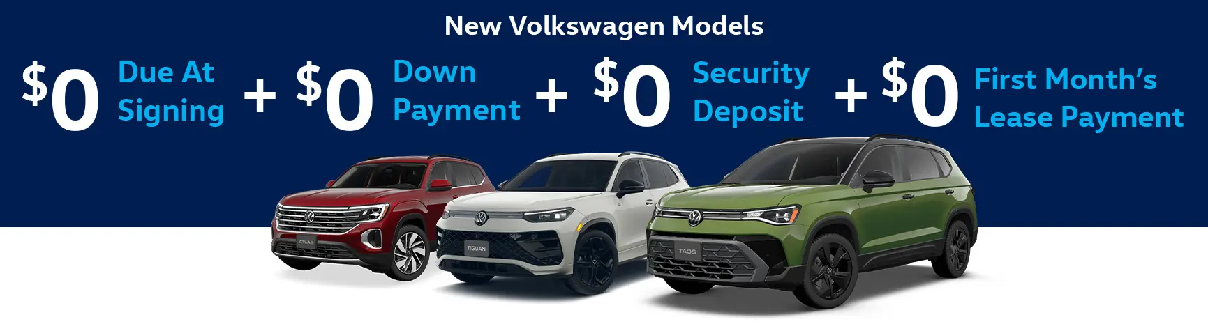 zero due at signing and zero payments and zero security deposit