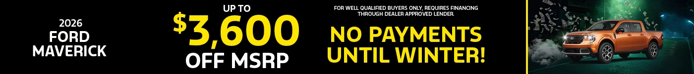 Up to $3,600 Off MSRP + 0 Payments Until Winter