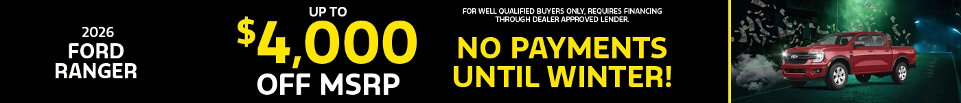 Up to $4,000 Off MSRP + 0 Payments Until Winter
