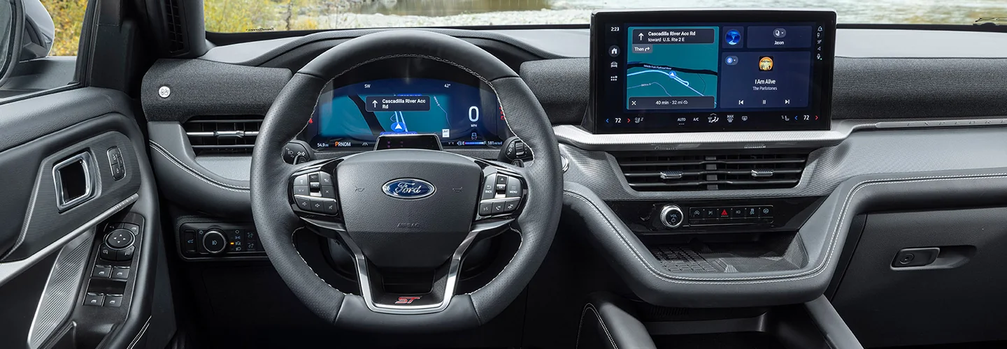 interior view of a Ford Explorer's dash