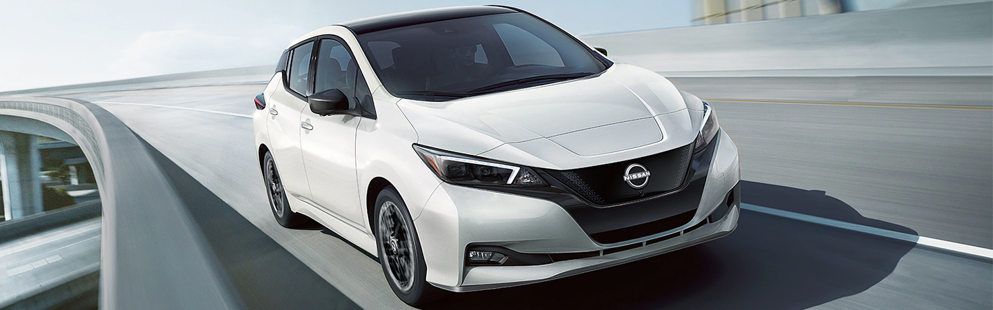 2024 Nissan Leaf Specs side front in white colour