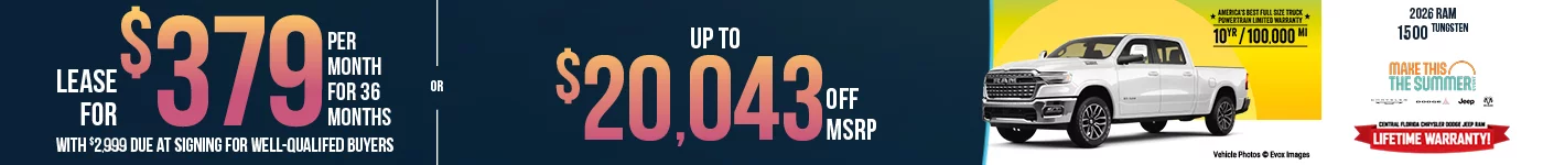 2026 RAM 1500 Tungsten Purchase: Up to $20,043 Off MSRP  Lease: Lease for $379 Per Month For 36 Months With $2,999 DAS For Well Qualified Buyers