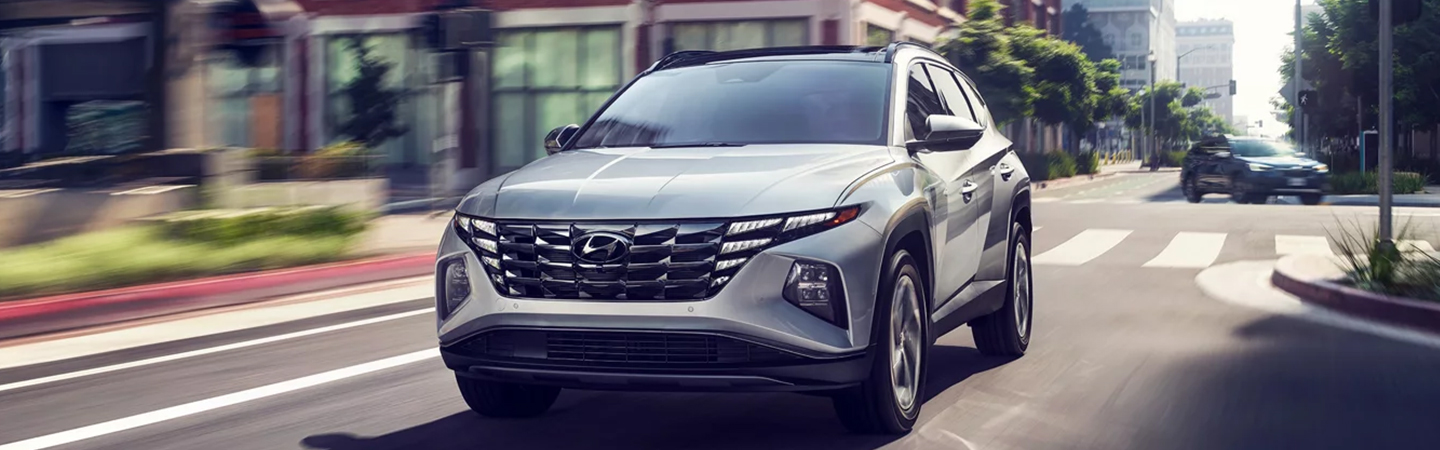 2024 Hyundai Tucson Specs front side in silver colour