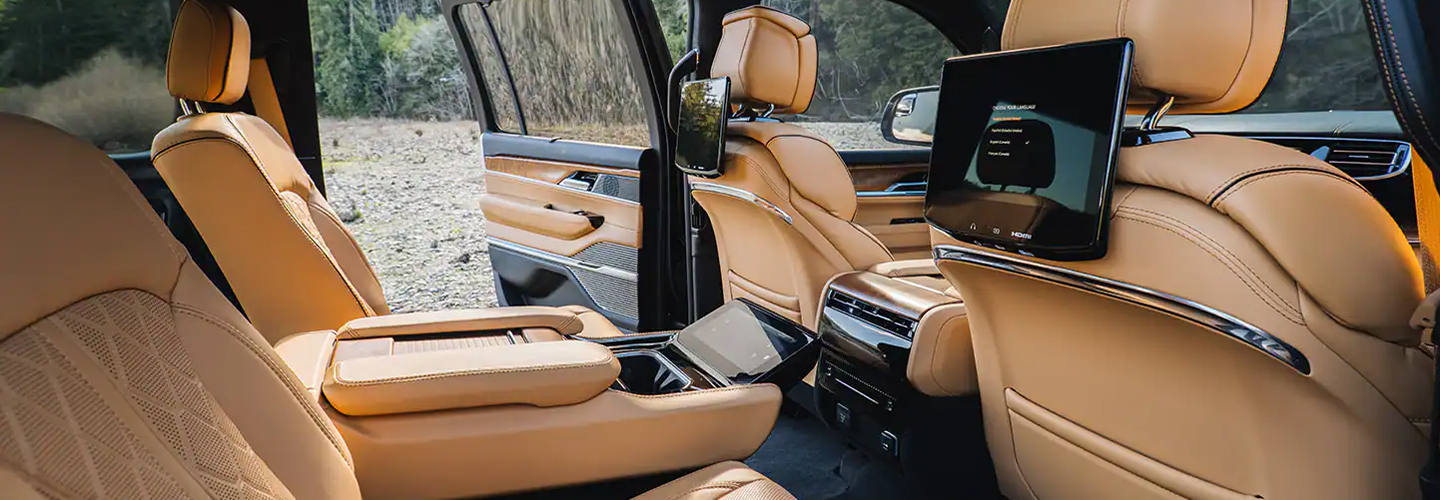 Comparing 2022 Jeep Grand Wagoneer vs. Cadillac Escalade interior
