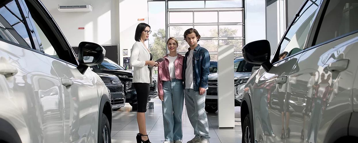 Vehicle displayed at a dealership