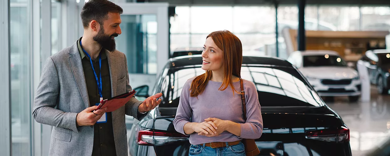 Vehicle displayed at a dealership