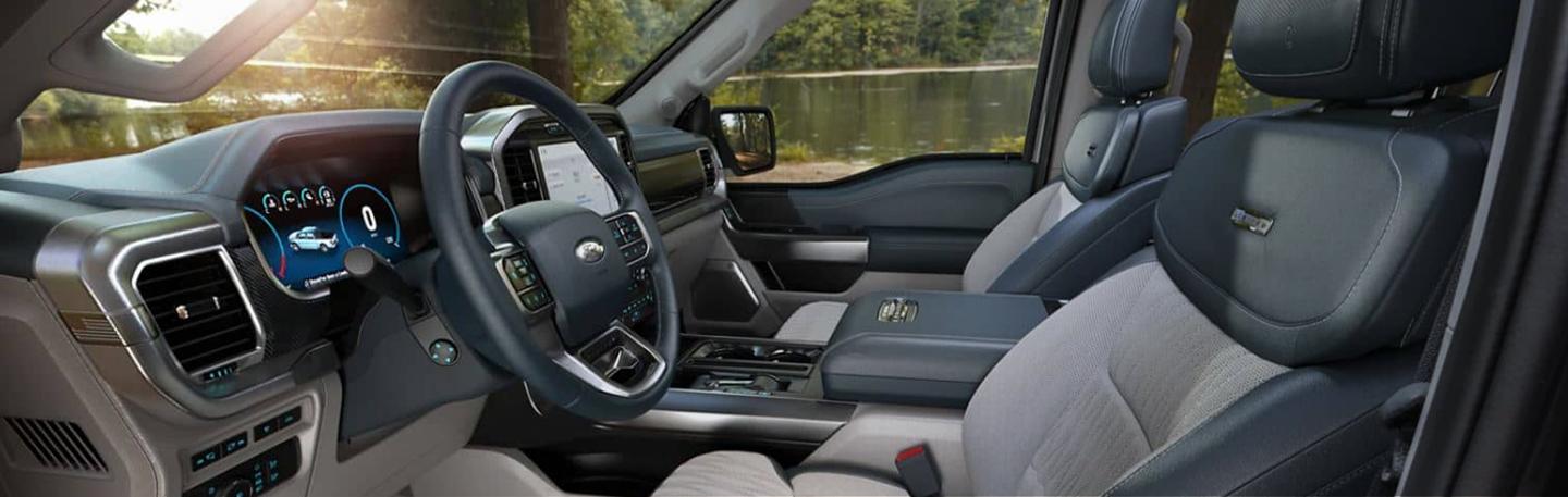 View of the front seat of a Ford F-150