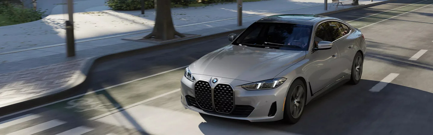 2025 BMW 4 Series Coupe front side in silver