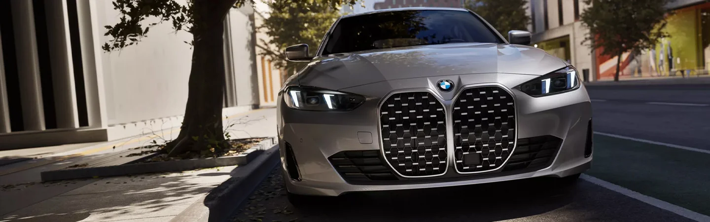 2025 BMW 4 Series Coupe front side in silver