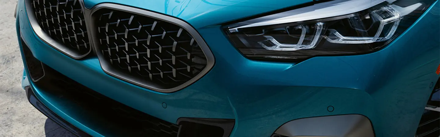 red BMW 2 Series ariel view