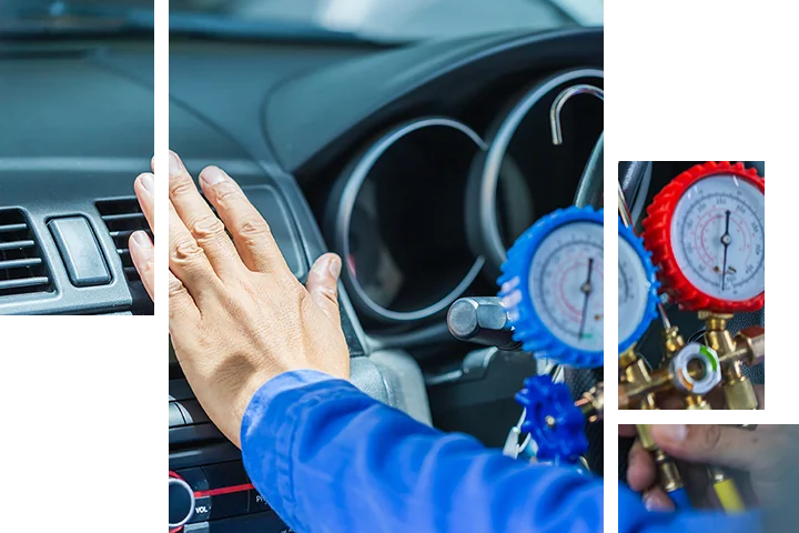 Car AC being checked