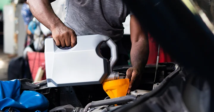 Brake fluid being changed