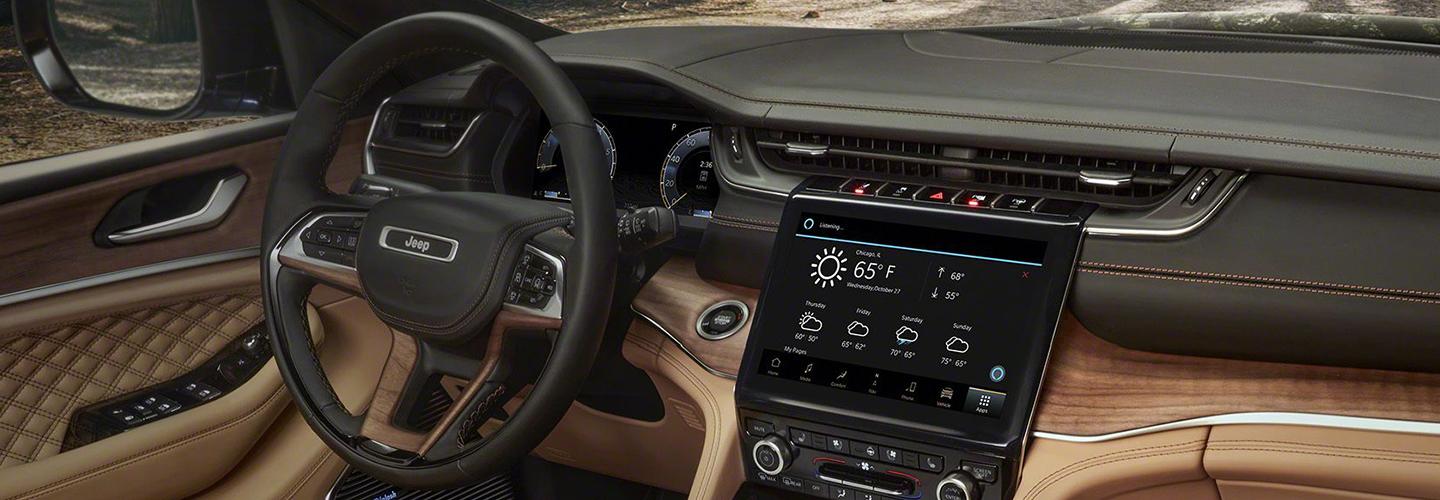 Full interior view of the 2021 Jeep Grand Cherokee L