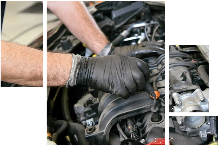 Service tech working on some engine service