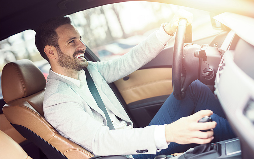driver behind the wheel