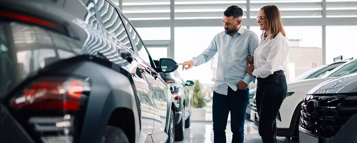 Vehicle displayed at a dealership