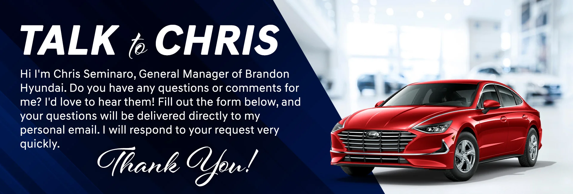 Talk to the GM at Brandon Hyundai Tampa FL,