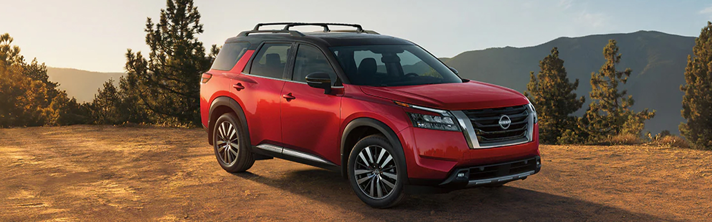 2024 Nissan Pathfinder red color sideview