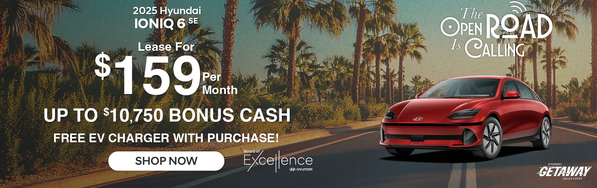 2025 Hyundai Ioniq 6 SE Lease For $159 Per Month: Up To $10,750 Bonus Cash Free EV Charger With Purchase!