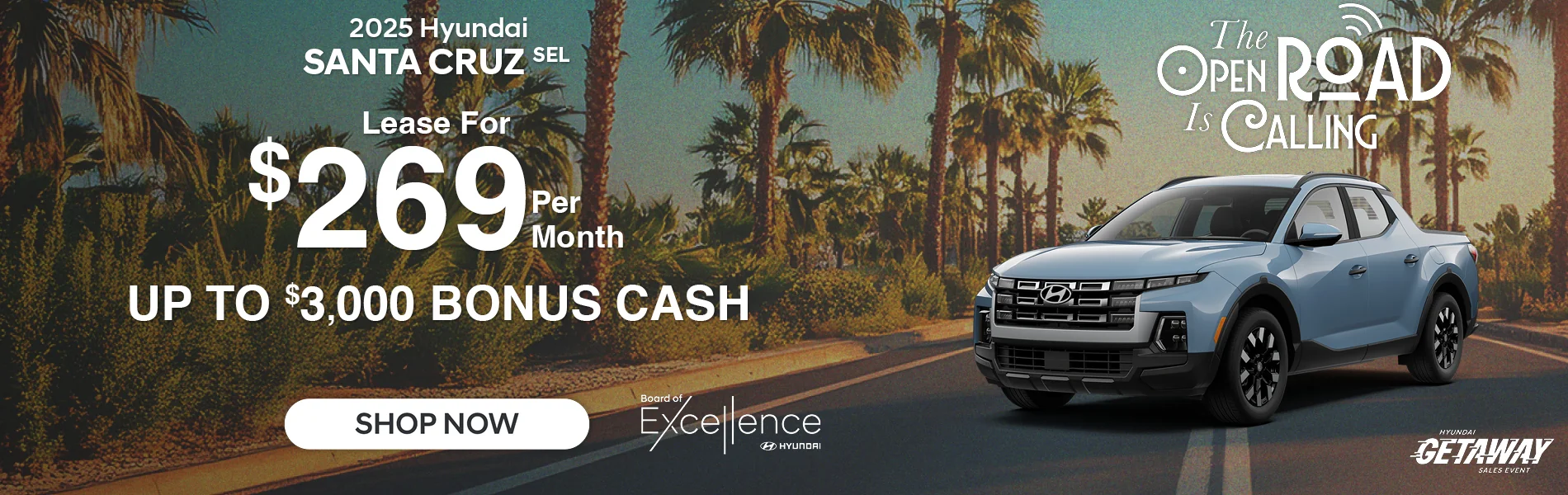 2025 Hyundai Santa Cruz SEL Lease For $269 Per Month Up To $3,000 Bonus Cash