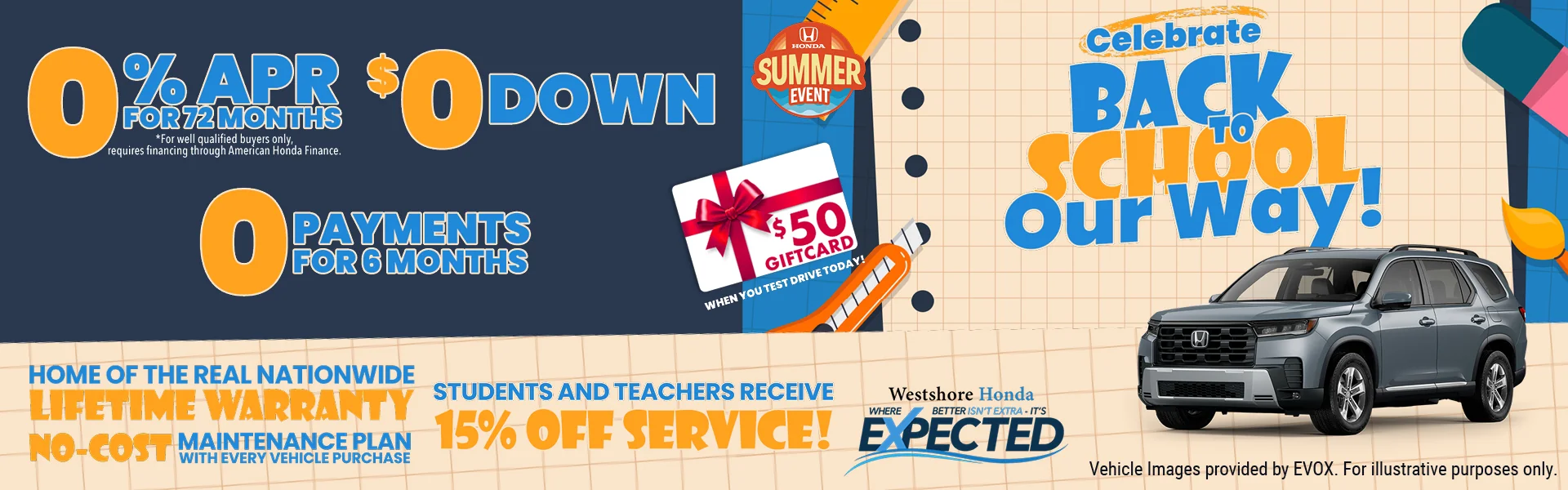 Summer savings spree at Westshore Honda