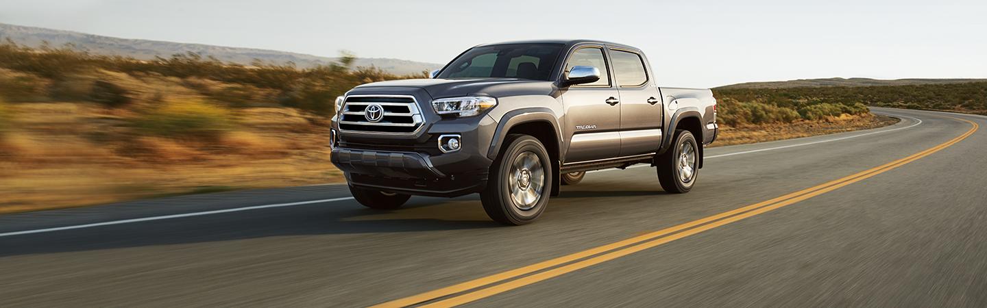 Driving 2021 Toyota Tacoma on the road