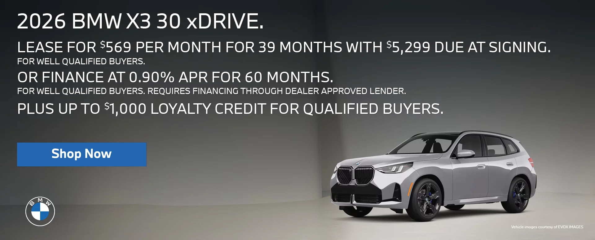 LEASE FOR $569 PER MONTH FOR 39 MONTHS WITH $5,299 DUE AT SIGNING FOR 	WELL QUALIFIED BUYERS.  OR Finance at 0.90% APR FOR UP TO 60 MONTHS FOR WELL QUALIFIED BUYERS. REQUIRES FINANCING THROUGH DEALER APPROVED LENDER. PLUS UP TO $1,000 LOYALTY CREDIT FOR QUALIFIED BUYERS.