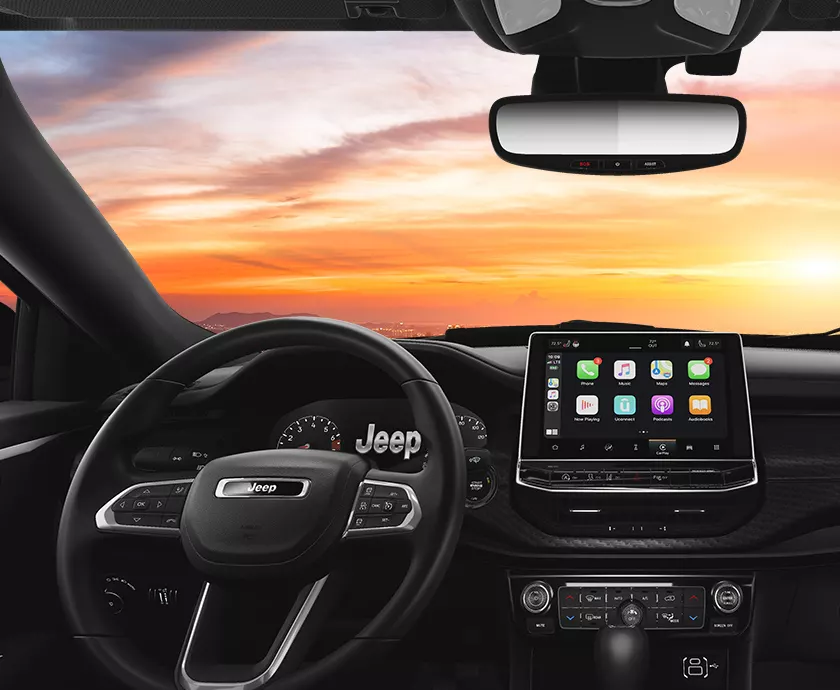 Jeep Compass interior showing the front seating area