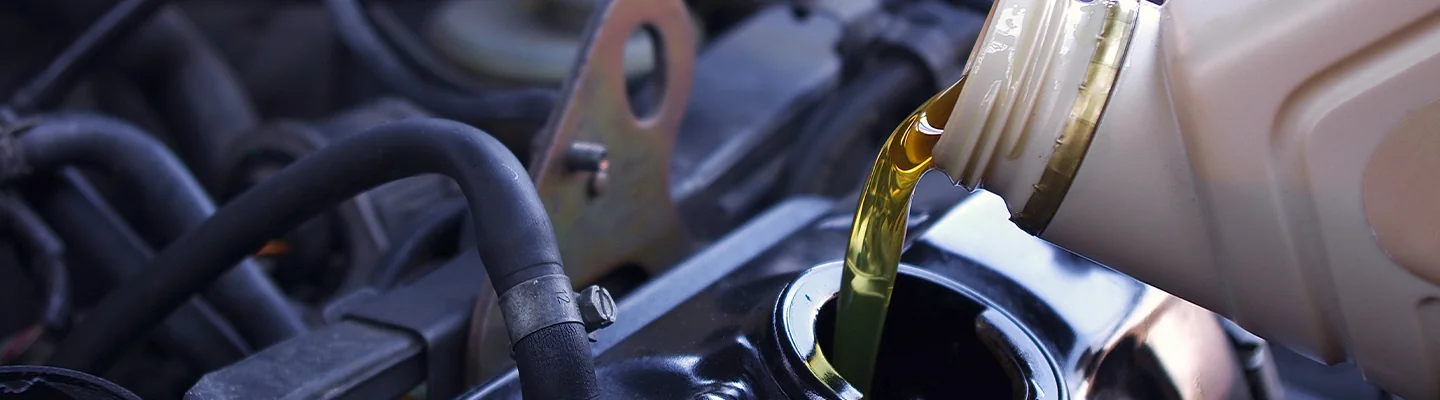 Oil change being done ona BMW engine