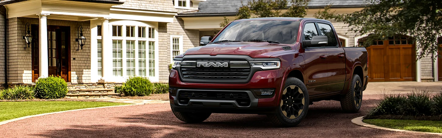 2025 RAM 1500 Specs color red and front view