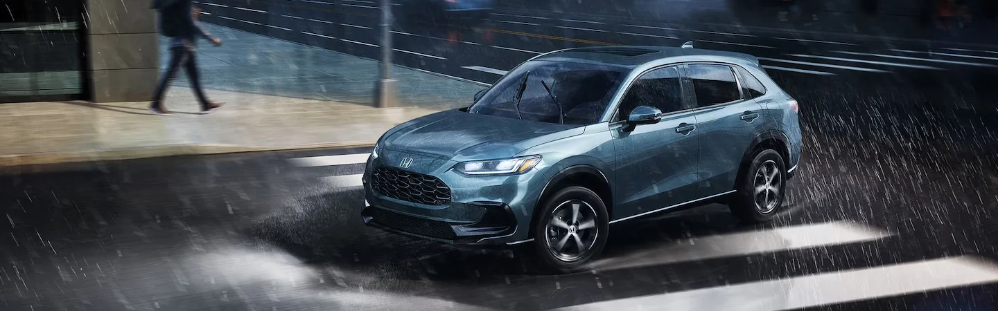 2025 Honda HR-V Compact SUV skybluesliver  color and side view