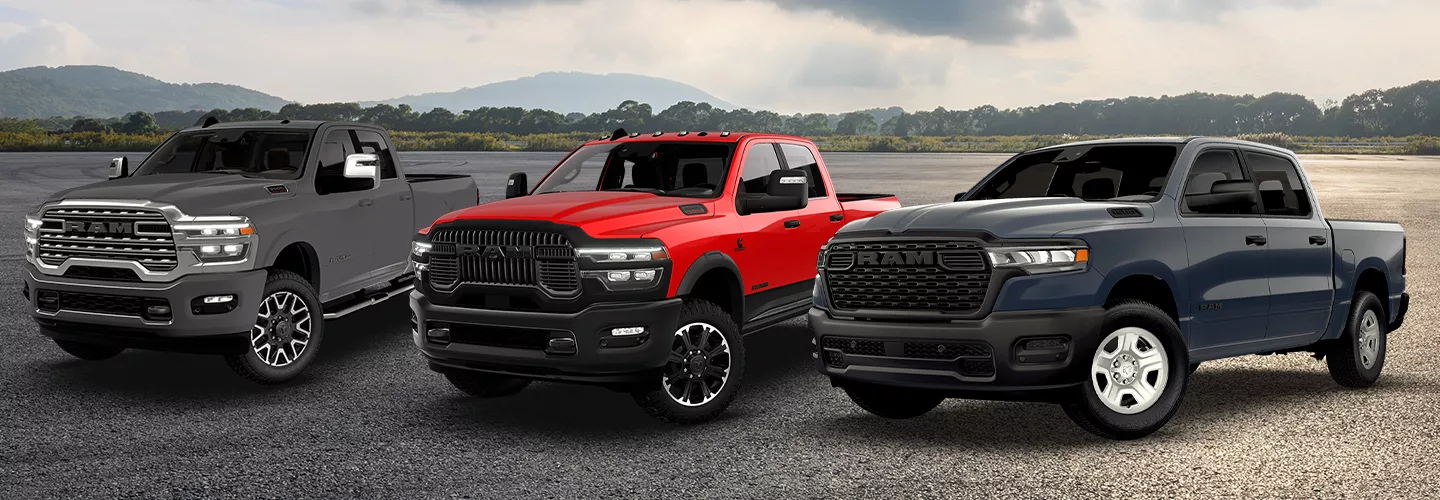RAM 1500, 2500, and 3500 work truck lineup at our dealership in Tampa, FL.